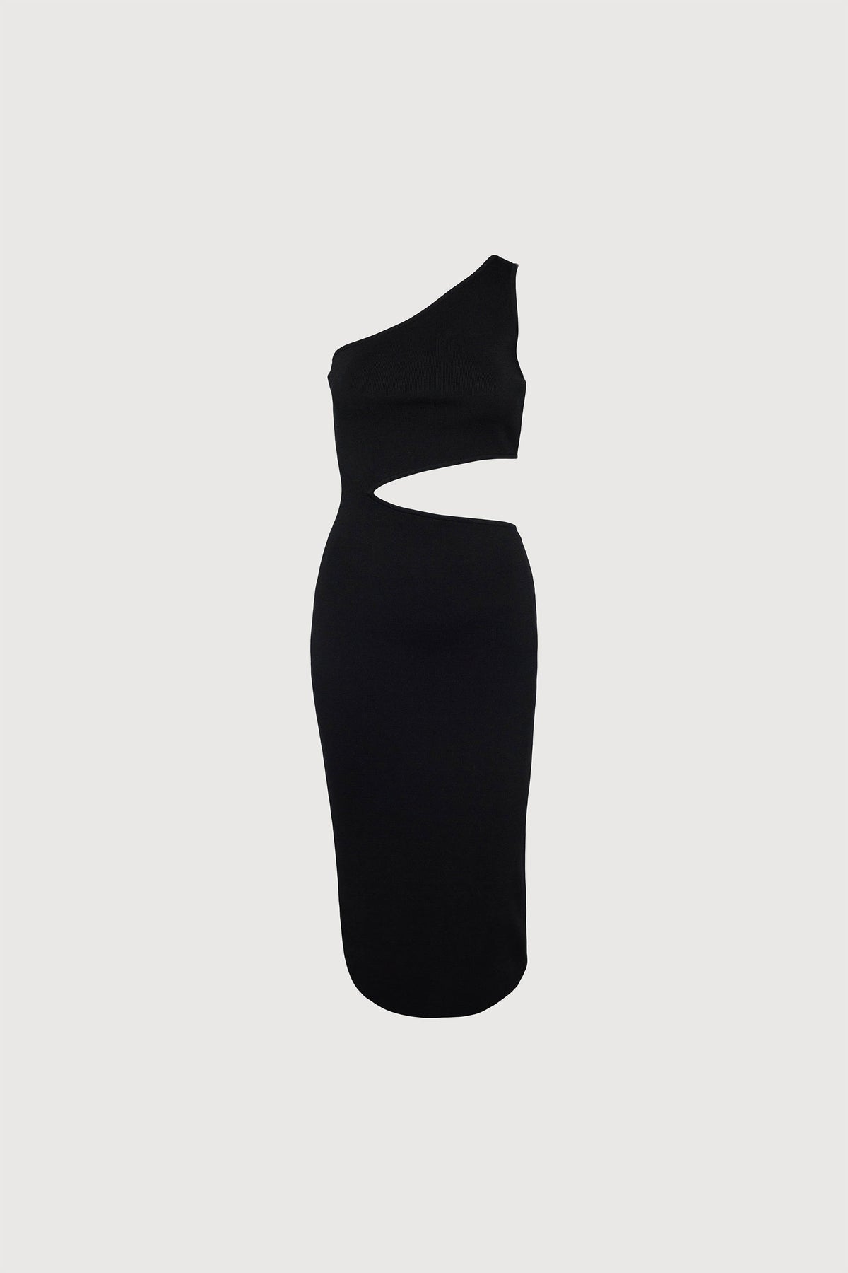 ONE SHOULDER MIDI DRESS WITH CUTOUT
