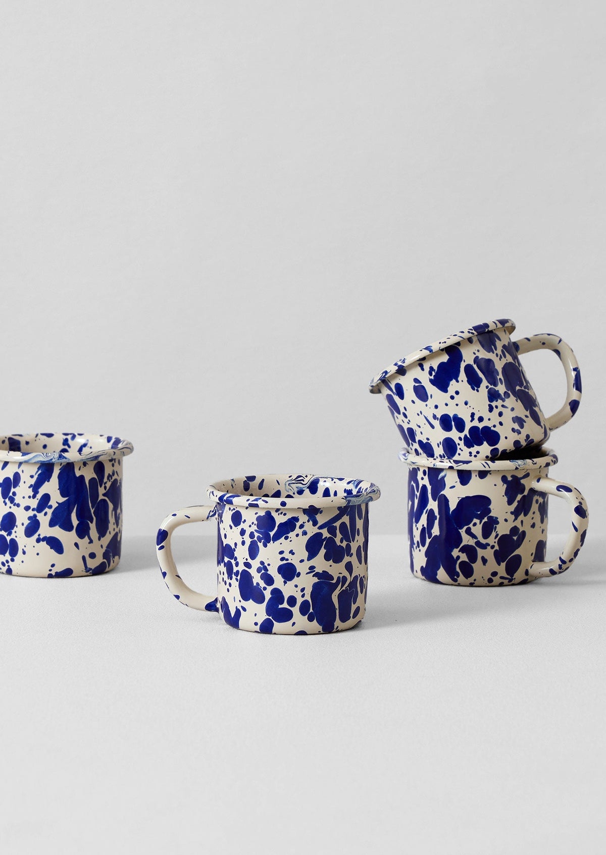 Splatter Enamel Mug | Cream/Blue
