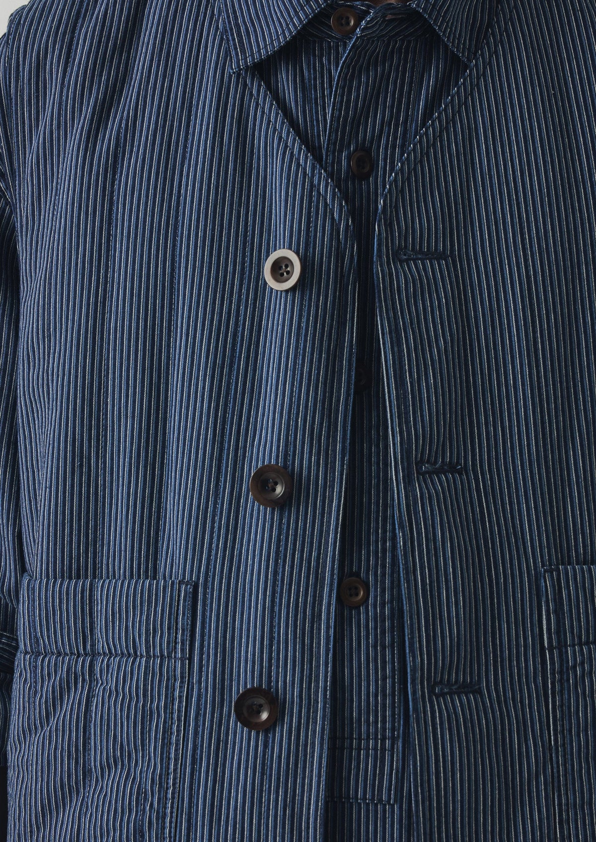 Railroad Stripe Padded Gilet | Denim Blue