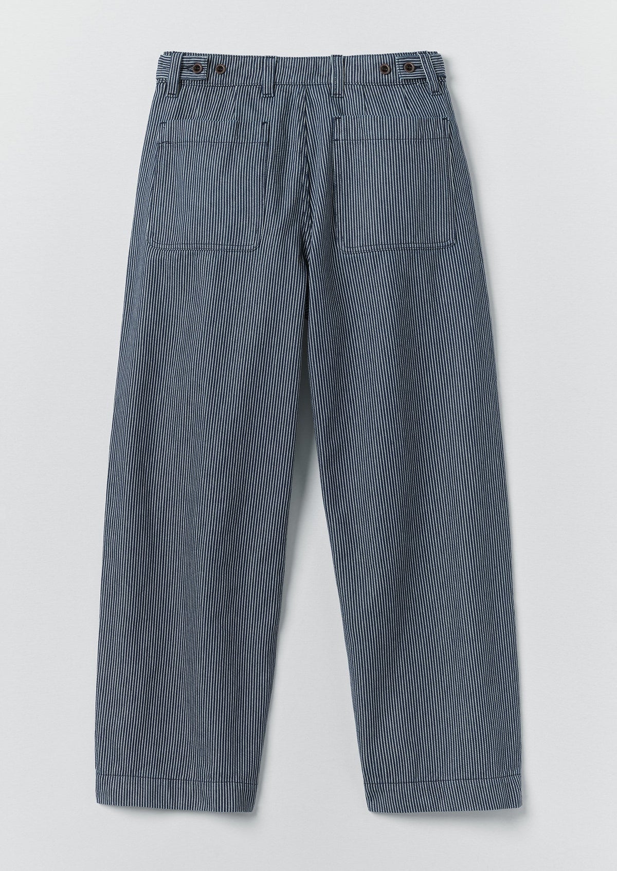 Jude Stripe Wide Leg Denim Trousers | Ecru/Indigo