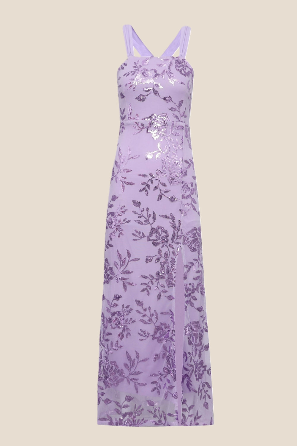 Purple Sequin Mermaid Long Formal Dress