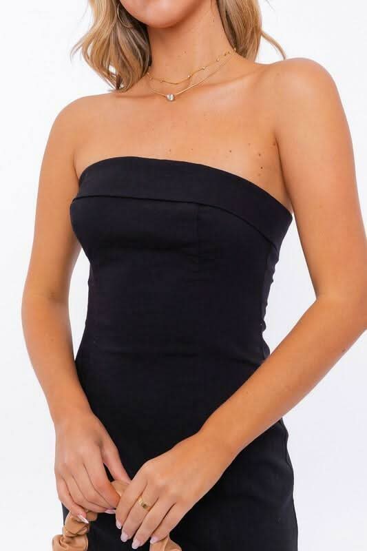 Sultana Black Strapless Tube Dress