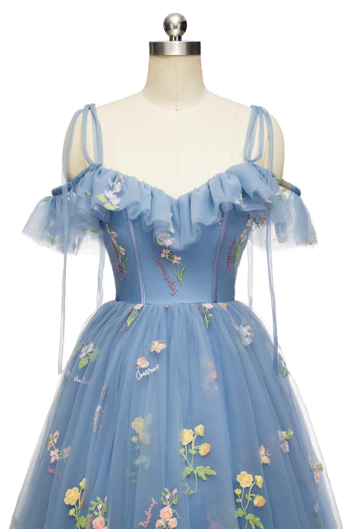 Straps Lavender Floral A-line Short Homecoming Dress