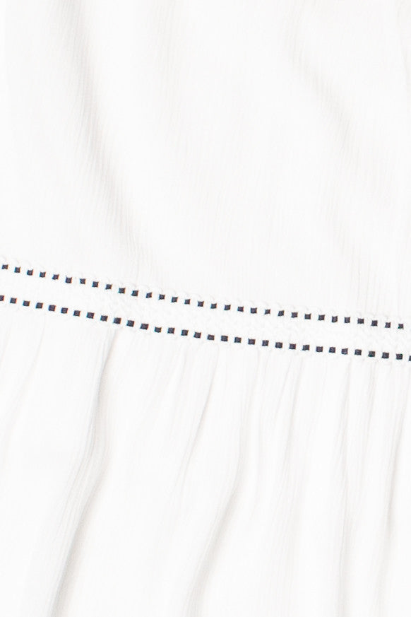 Embroidered Detail Gauze Tiered Maxi Dress