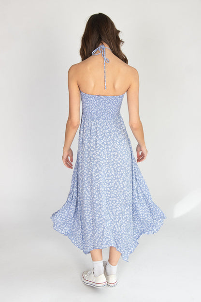 Floral Smocked Hanky Hem Dress