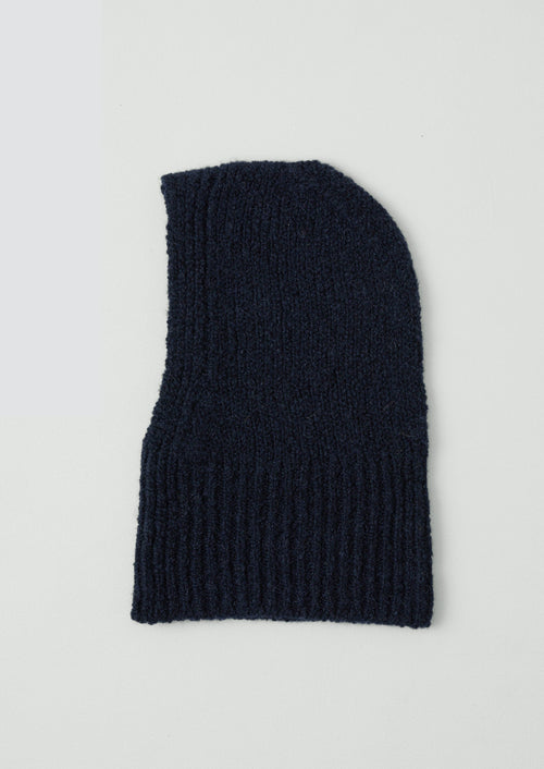 Wool Alpaca Boucle Hood | Navy