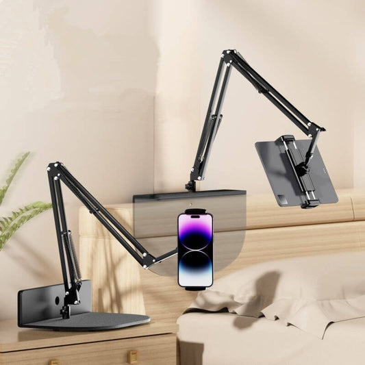 Adjustable Long-Arm Metal Phone Holder – Flexible, Stable & Easy to Use