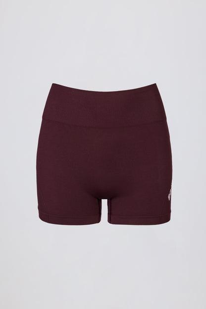 Super Sculpt Seamless Mini Shorts in Burgundy
