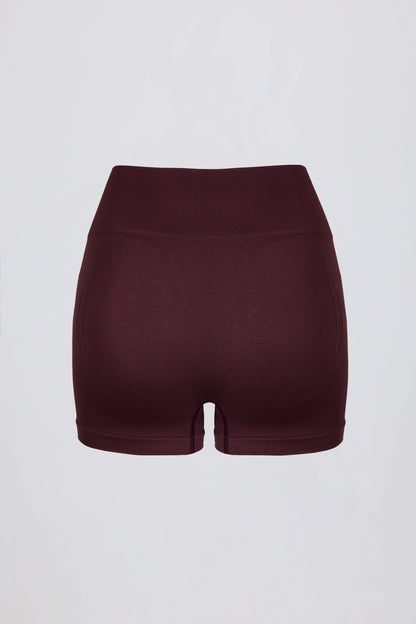 Super Sculpt Seamless Mini Shorts in Burgundy