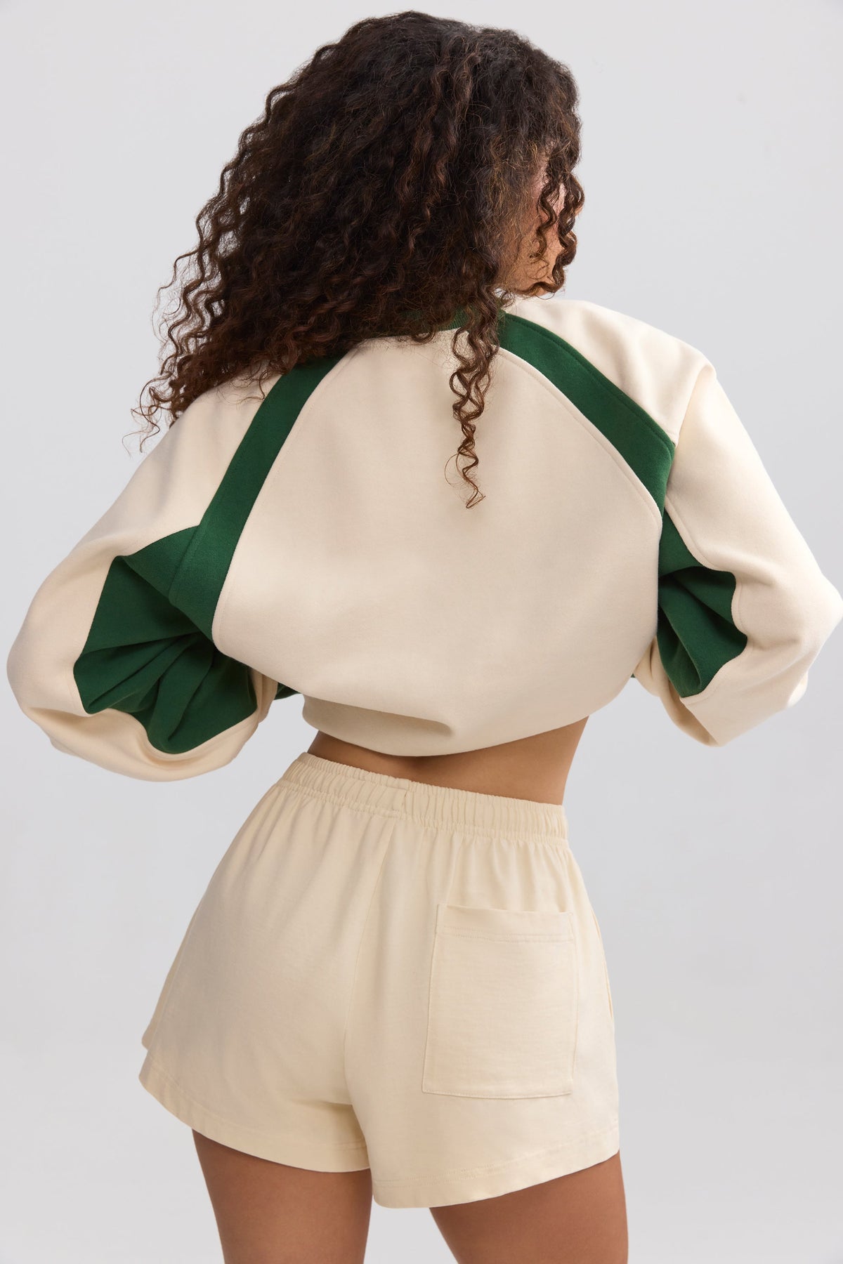 Soft Cotton Jersey Elasticated Mini Shorts in Marble