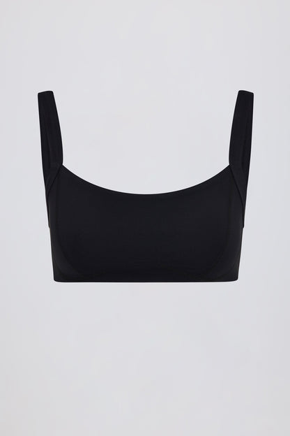 Soft Active Seam-Detail Sports Bra in Black