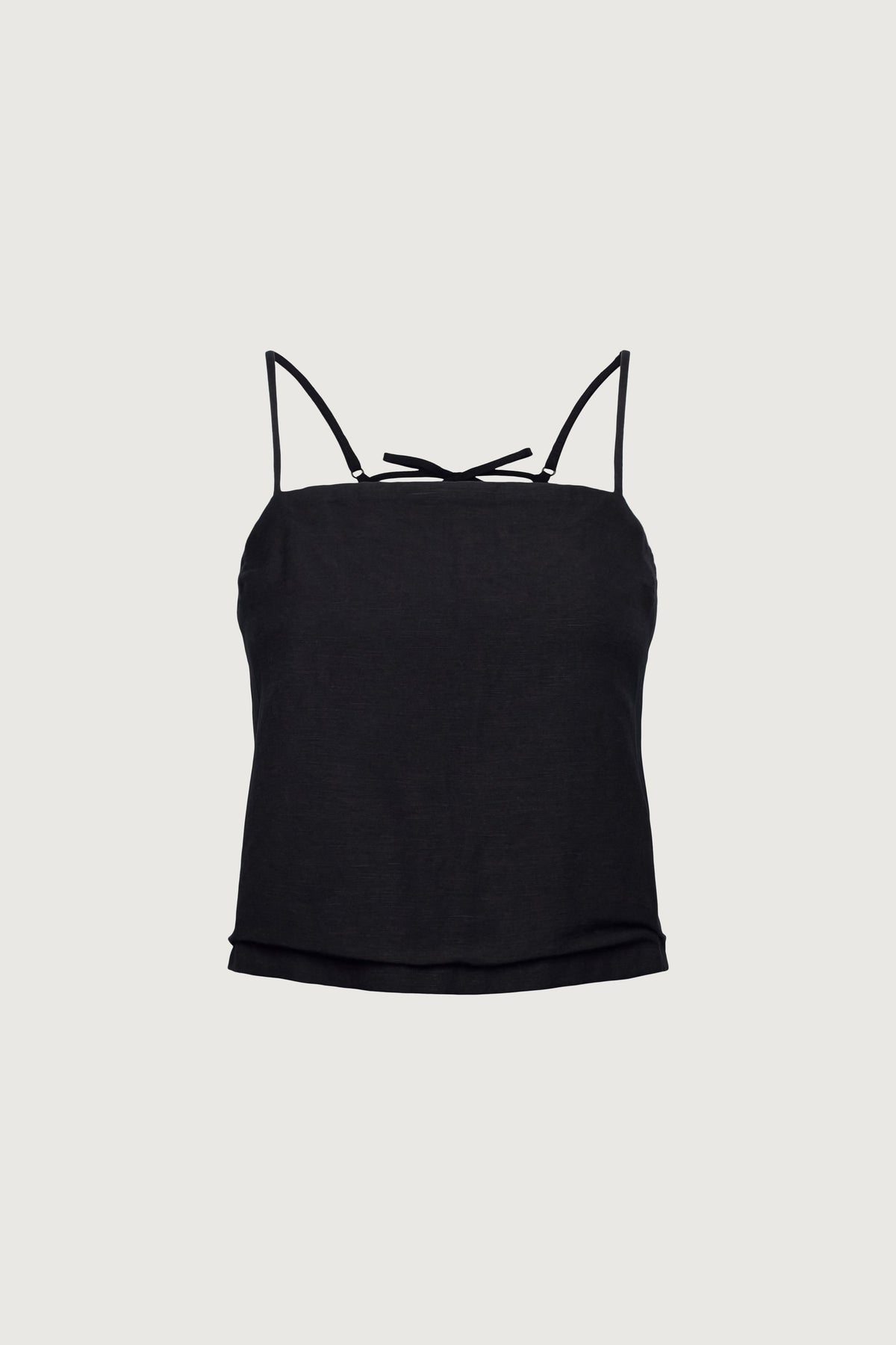 LINEN BLEND OPEN BACK TANK TOP