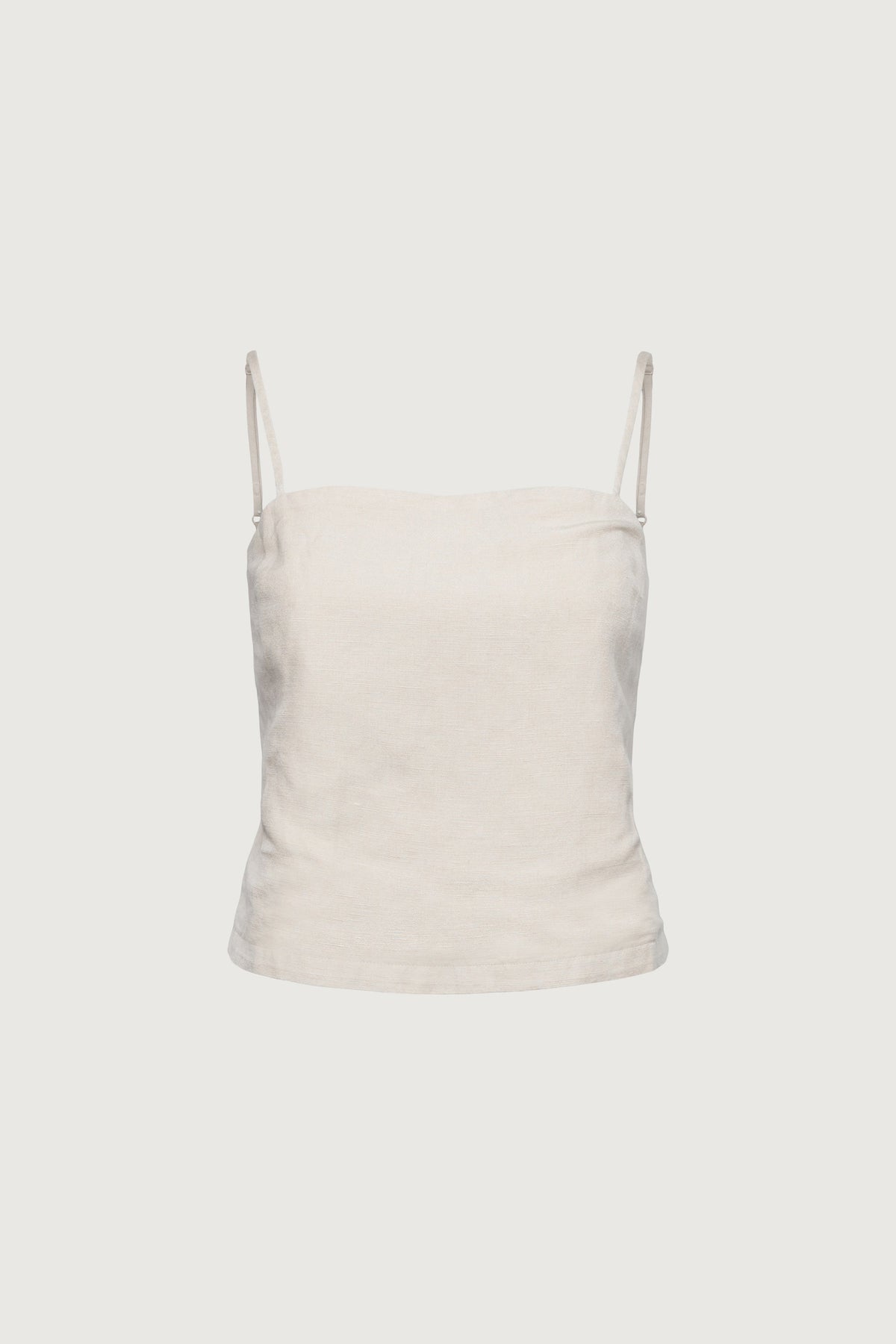 LINEN BLEND OPEN BACK TANK TOP
