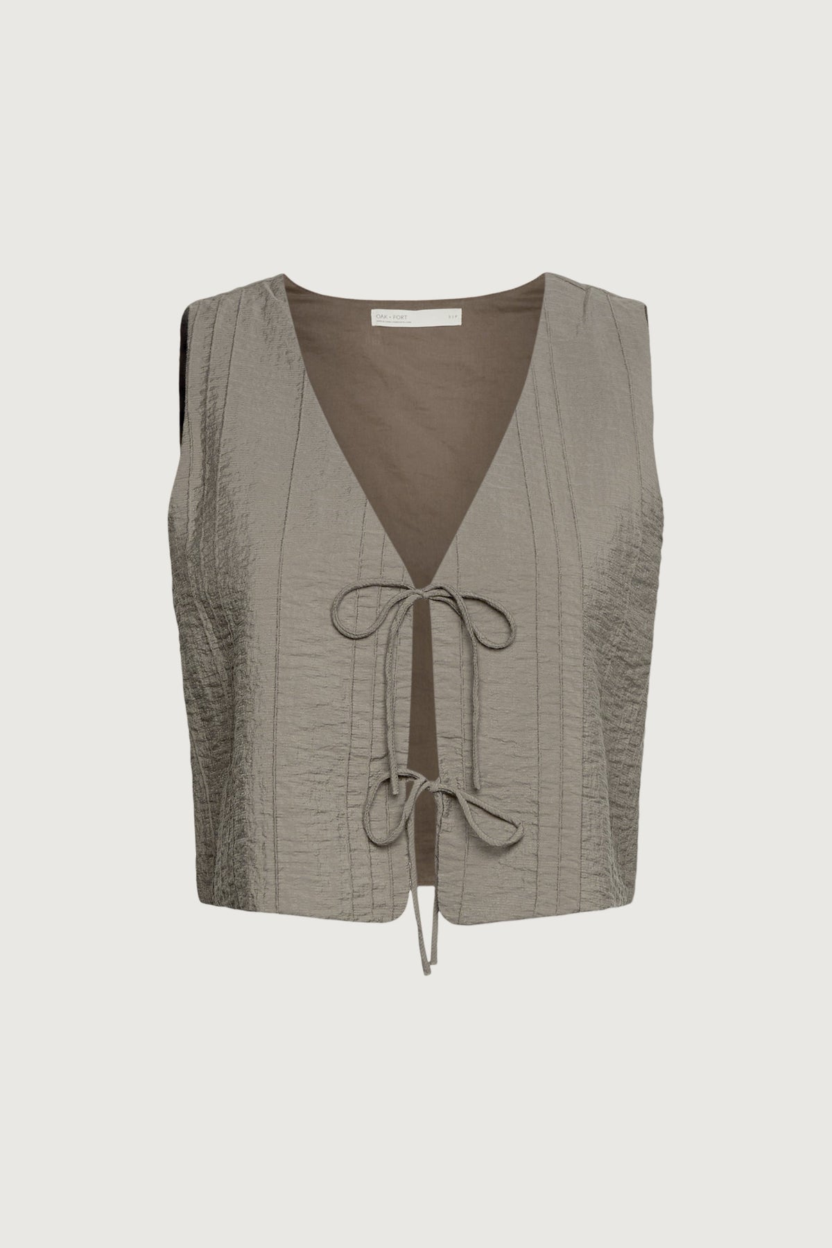 GAUZE TIE FRONT KNIT TANK TOP