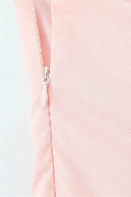Pink Strapless A-line Maxi Dress