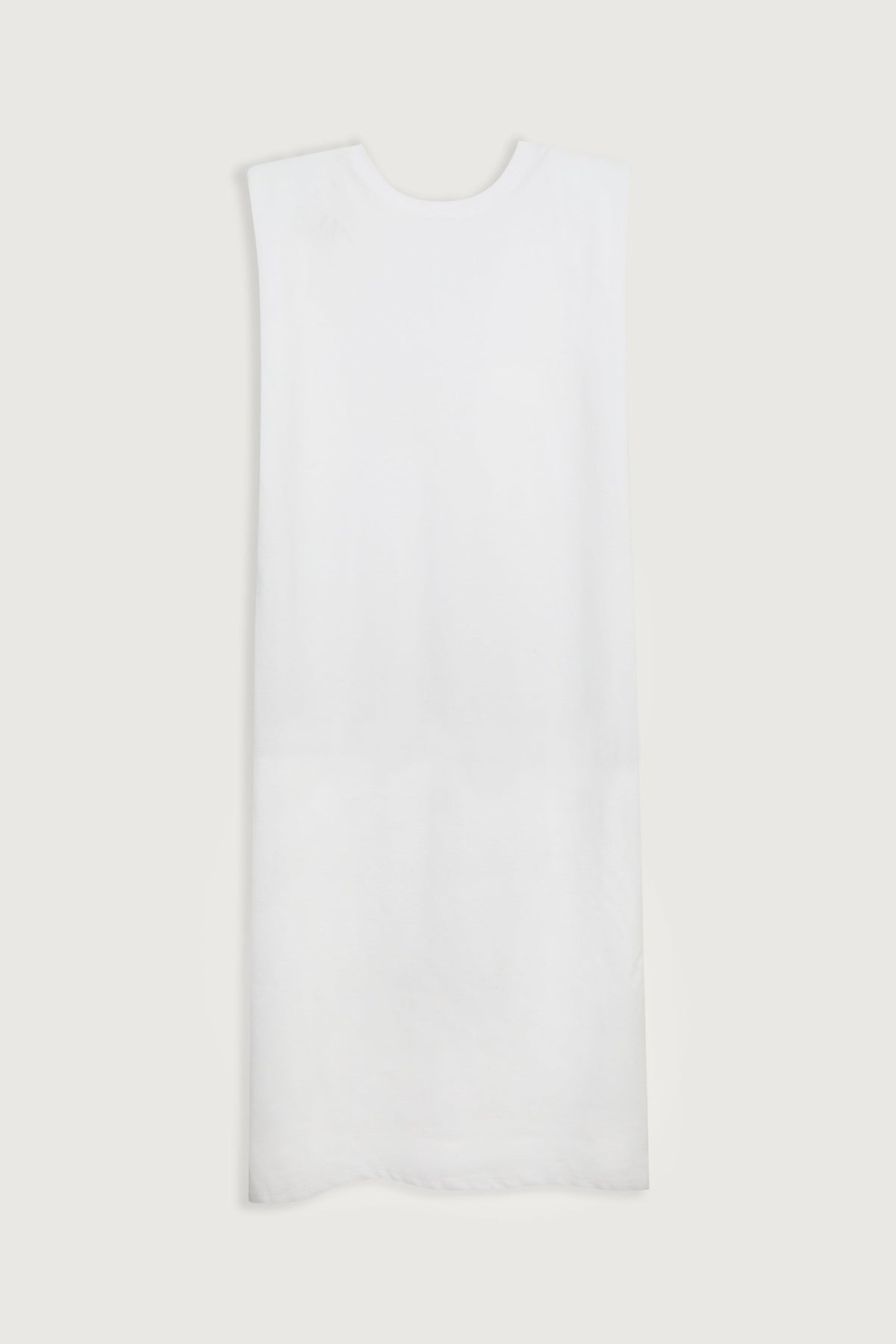PADDED SHOULDER MIDI DRESS