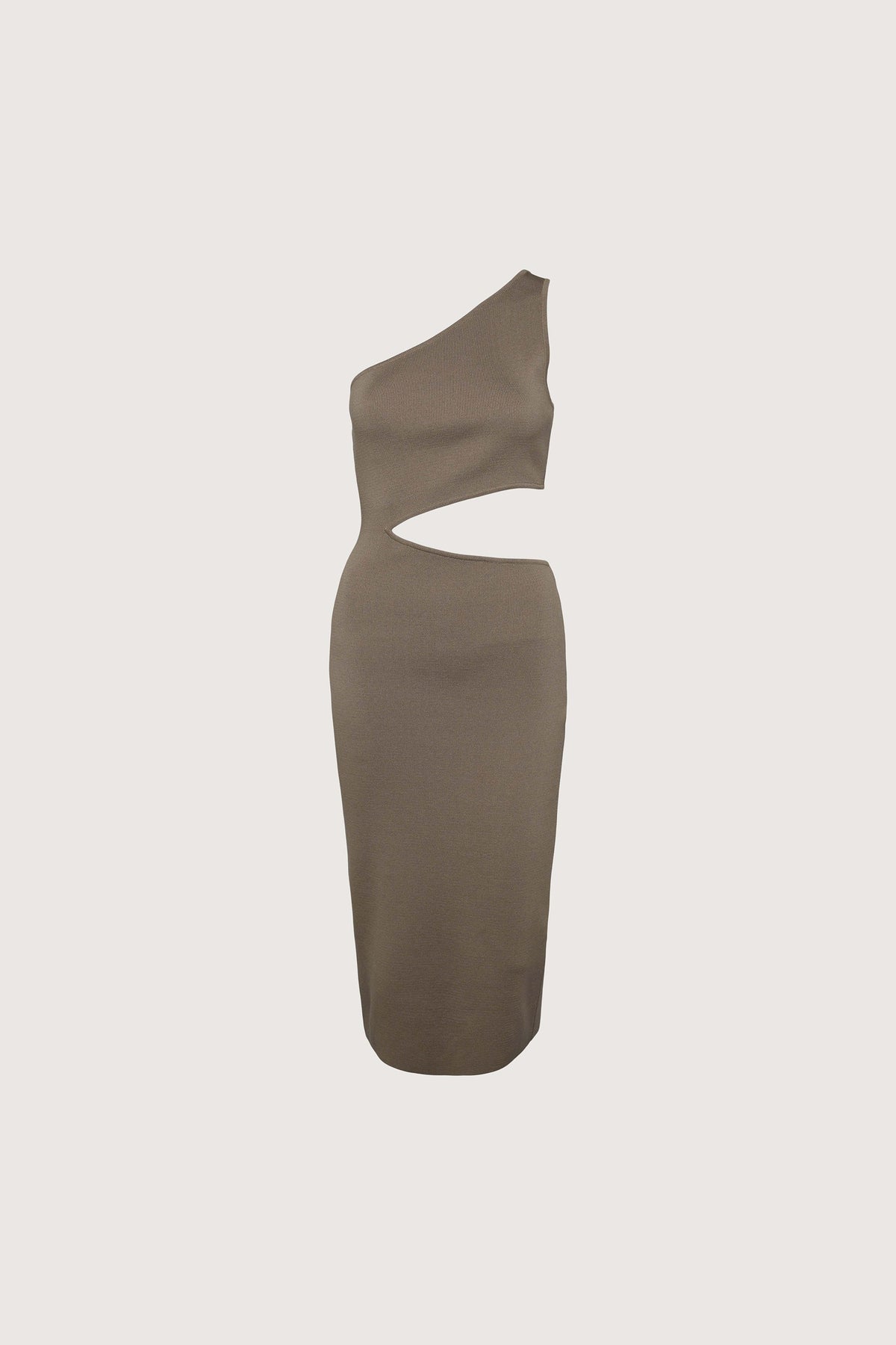 ONE SHOULDER MIDI DRESS WITH CUTOUT