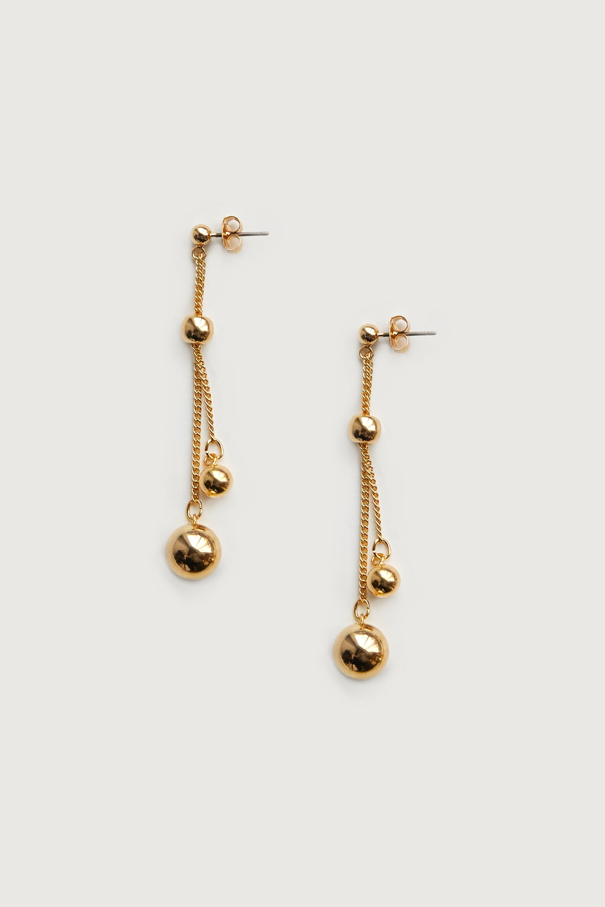 CHAIN EARRING WITH SPHERE DETAILS