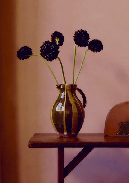 Lily Pearmain Stripe Jug | Peat/Terracotta