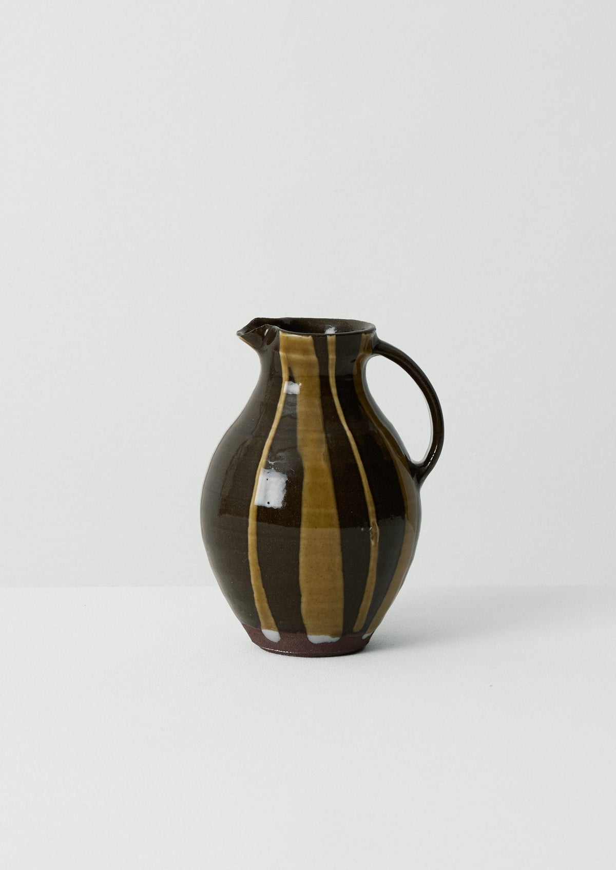 Lily Pearmain Stripe Jug | Peat/Terracotta