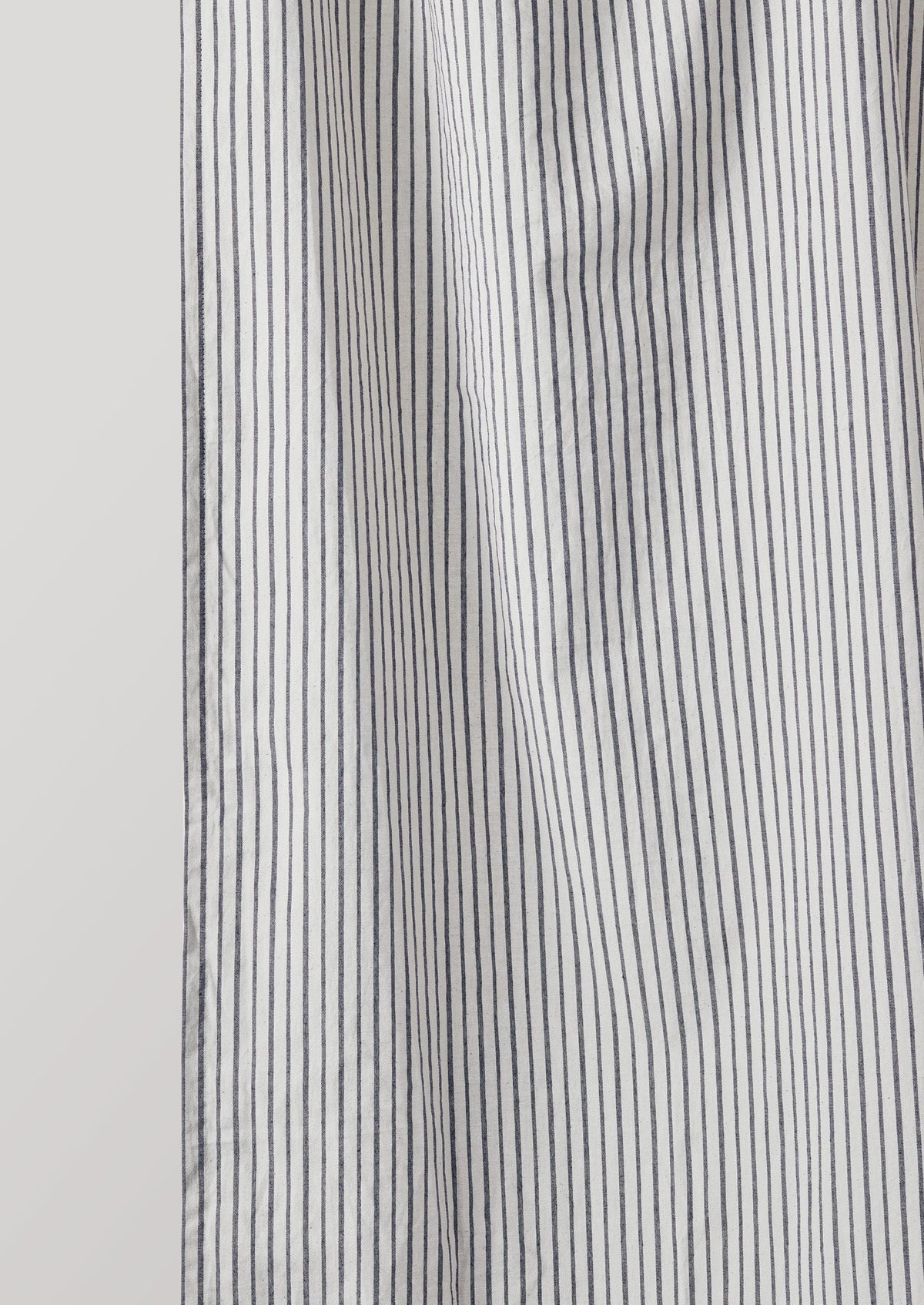 Organic Cotton Pyjama Stripe Shower Curtain | Navy/Ecru