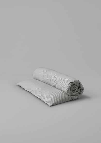 Ticking Stripe Cotton Duvet Cover | Ecru/Graphite