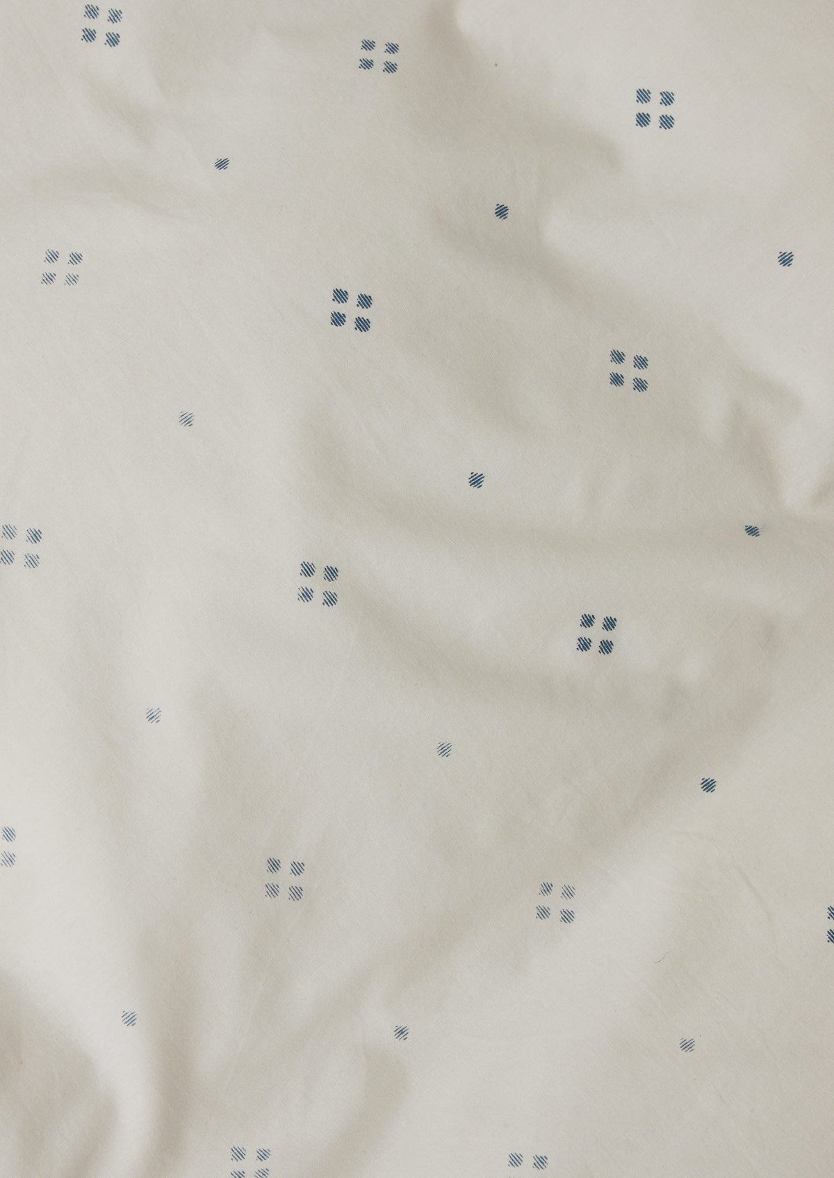 Rowan Print Cotton Poplin Duvet Cover | Ecru/Soft Blue