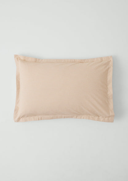 Soft Stripe Cotton Oxford Pillowcase Set | Clay/Ecru