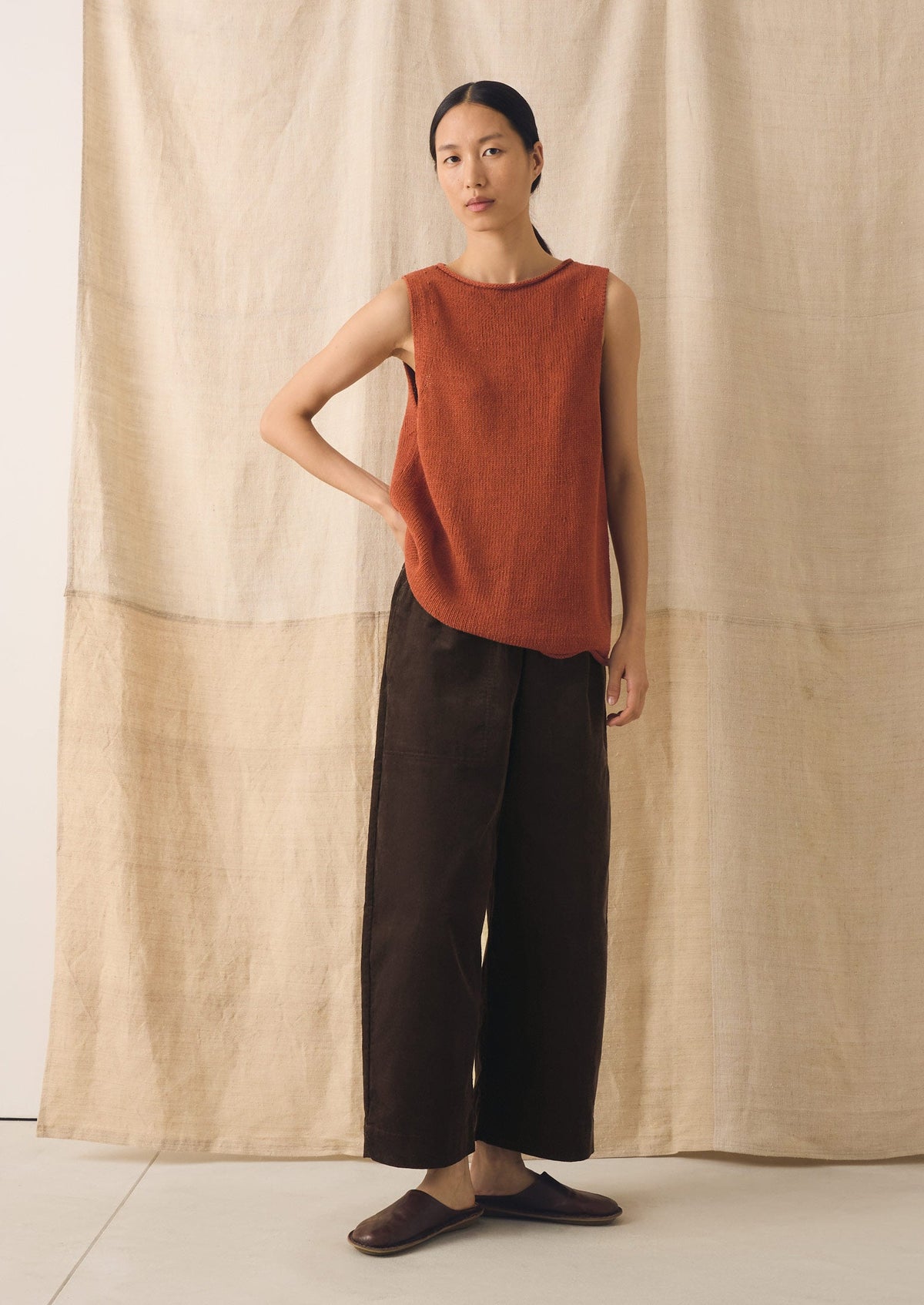 Linen Cotton Knitted Tank | Red Fig