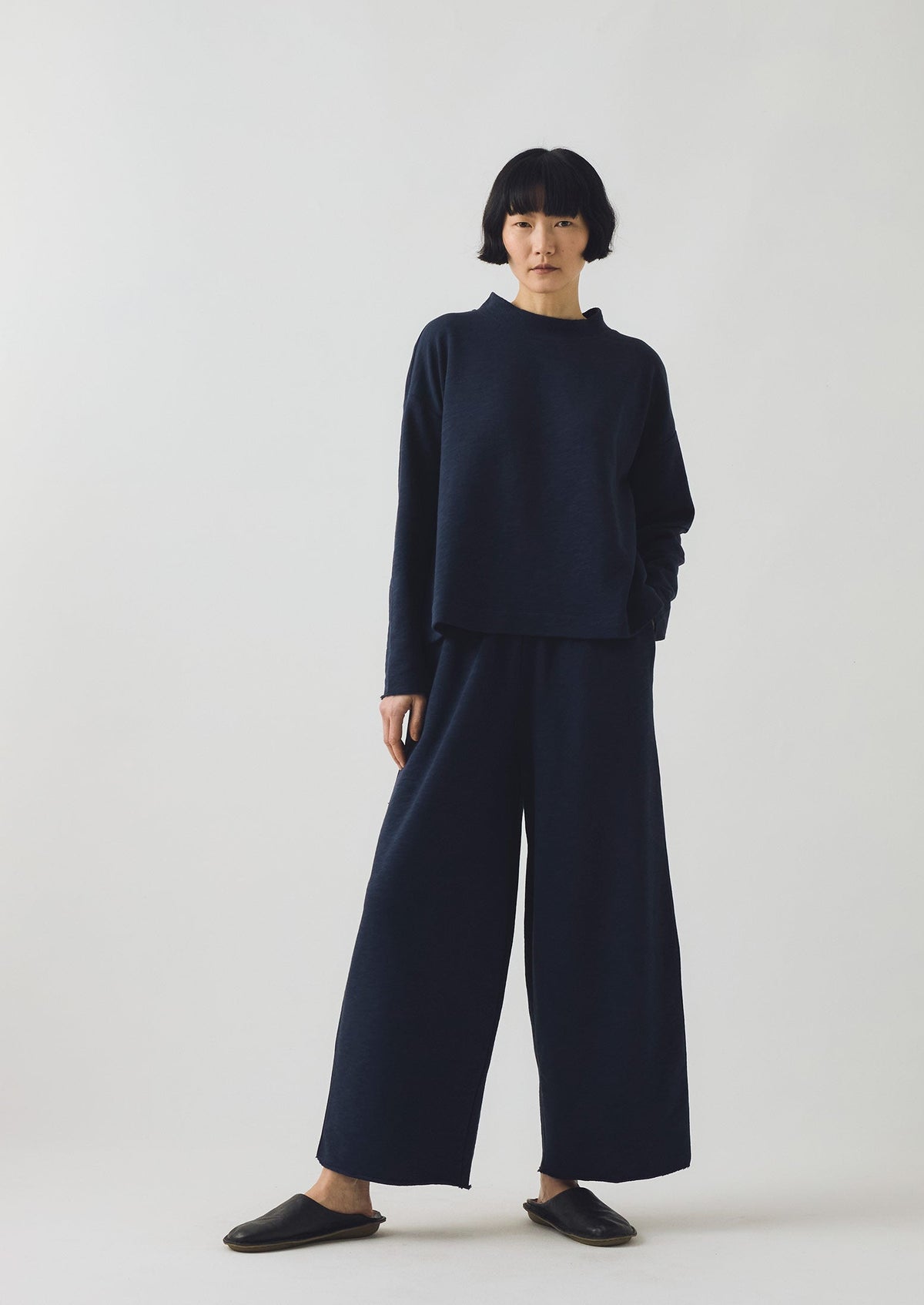 Loopback Jersey Easy Sweater | Midnight