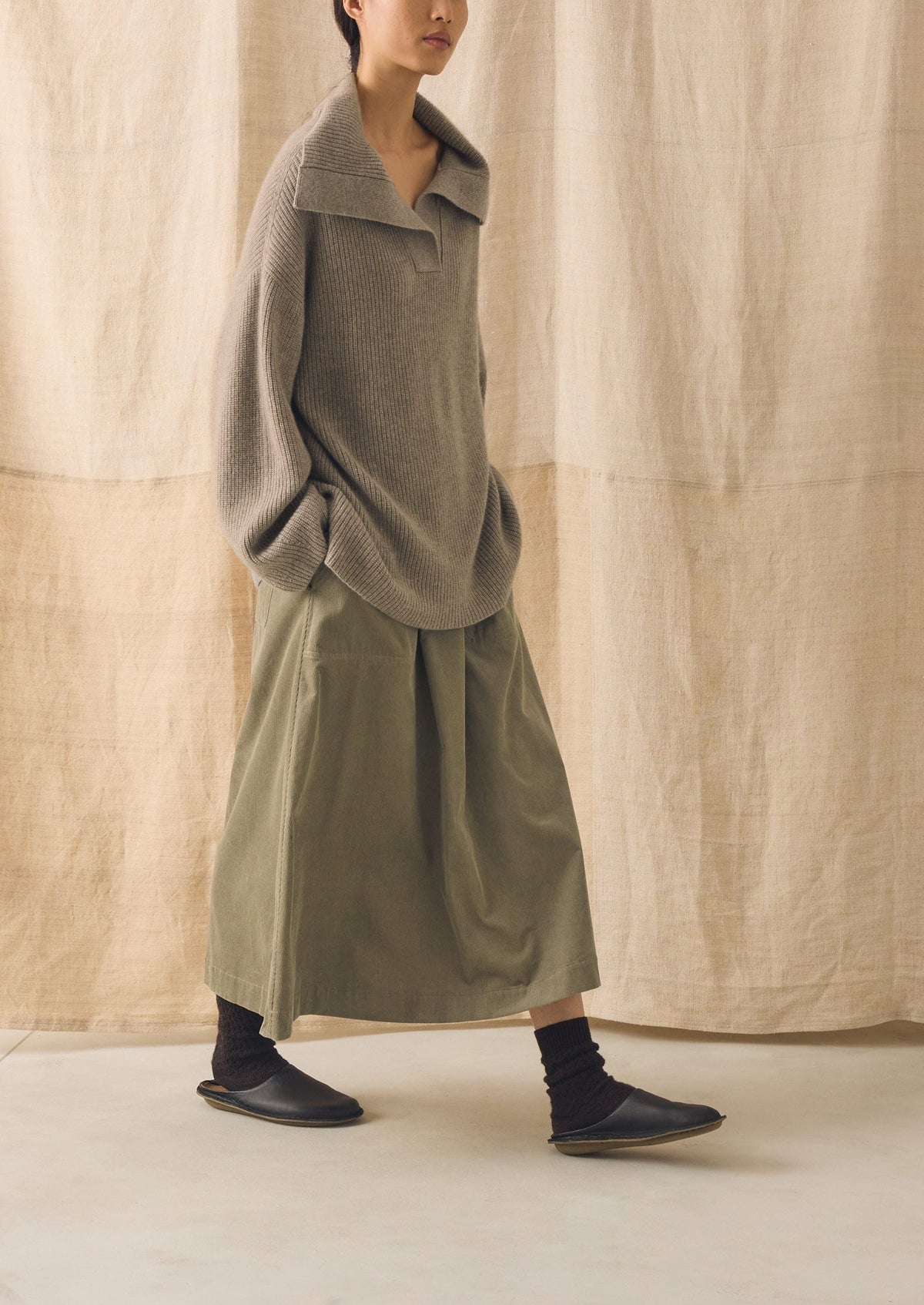 Ribbed Wool Cashmere Sweater | Oatmeal
