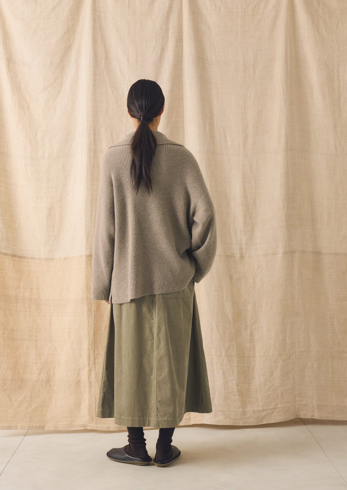 Ribbed Wool Cashmere Sweater | Oatmeal