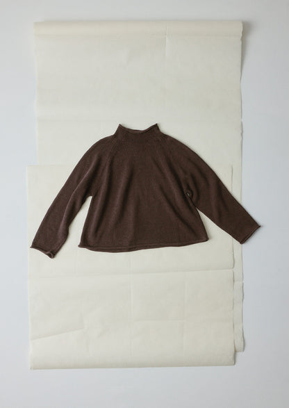 Organic Cotton Linen Easy Sweater | Bitter Chocolate