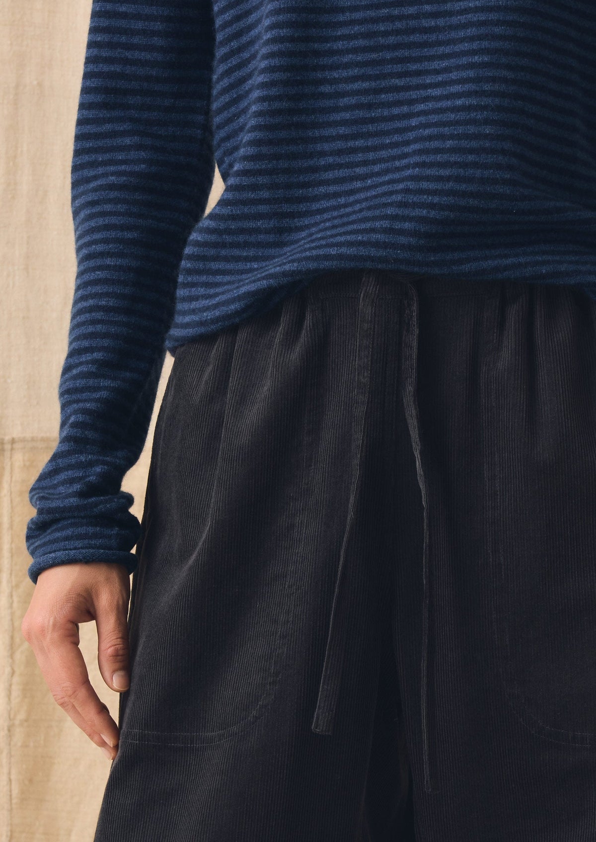 Suki Organic Cord Trousers | Charcoal