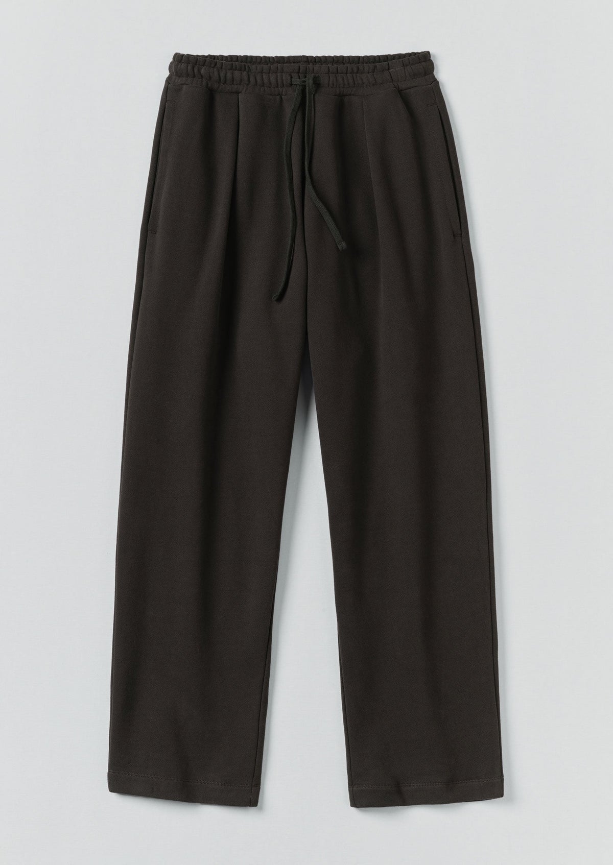 Loopback Jersey Pleated Trousers | Black Pepper