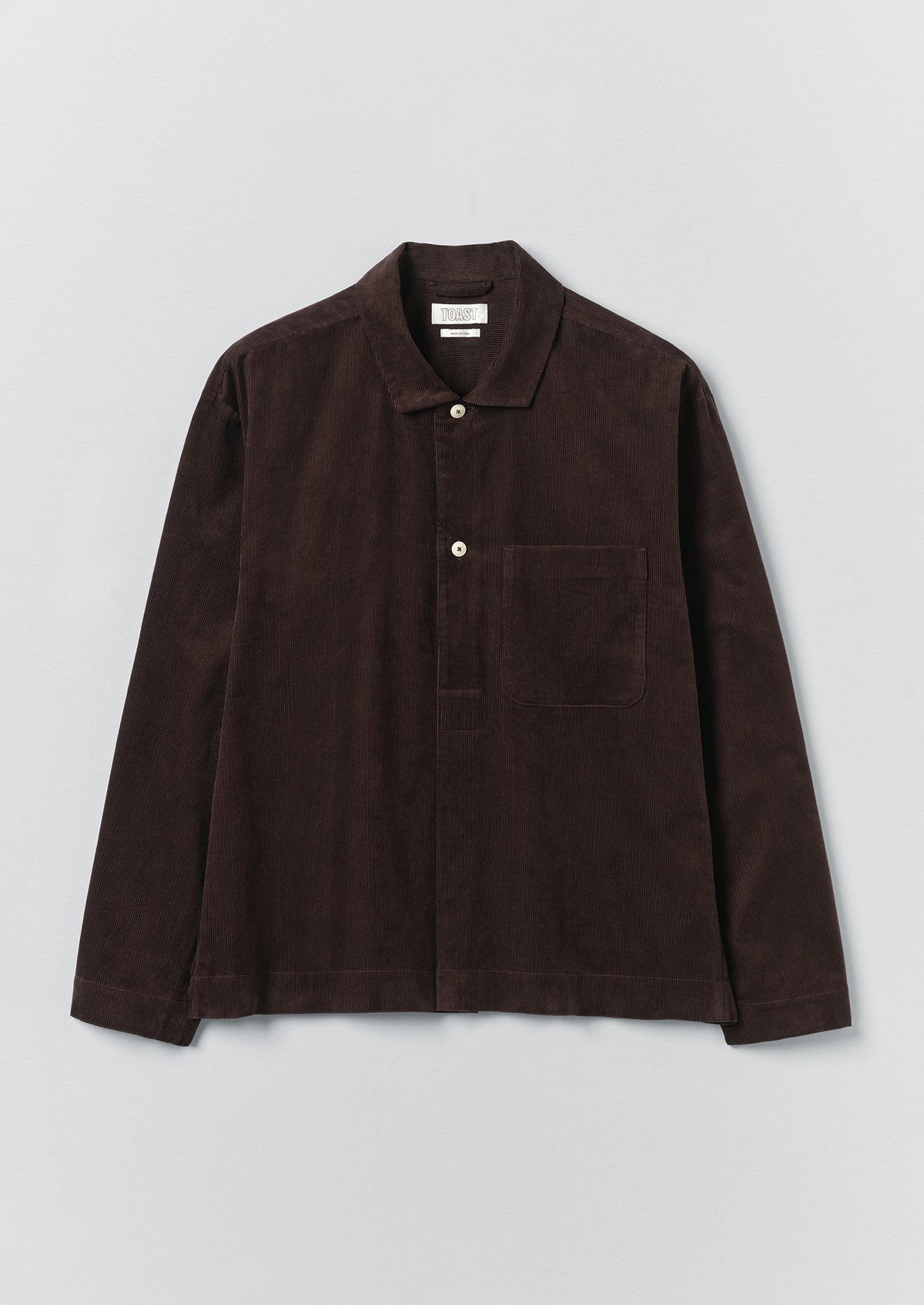 Organic Cord Smock Popover Shirt | Bitter Chocolate