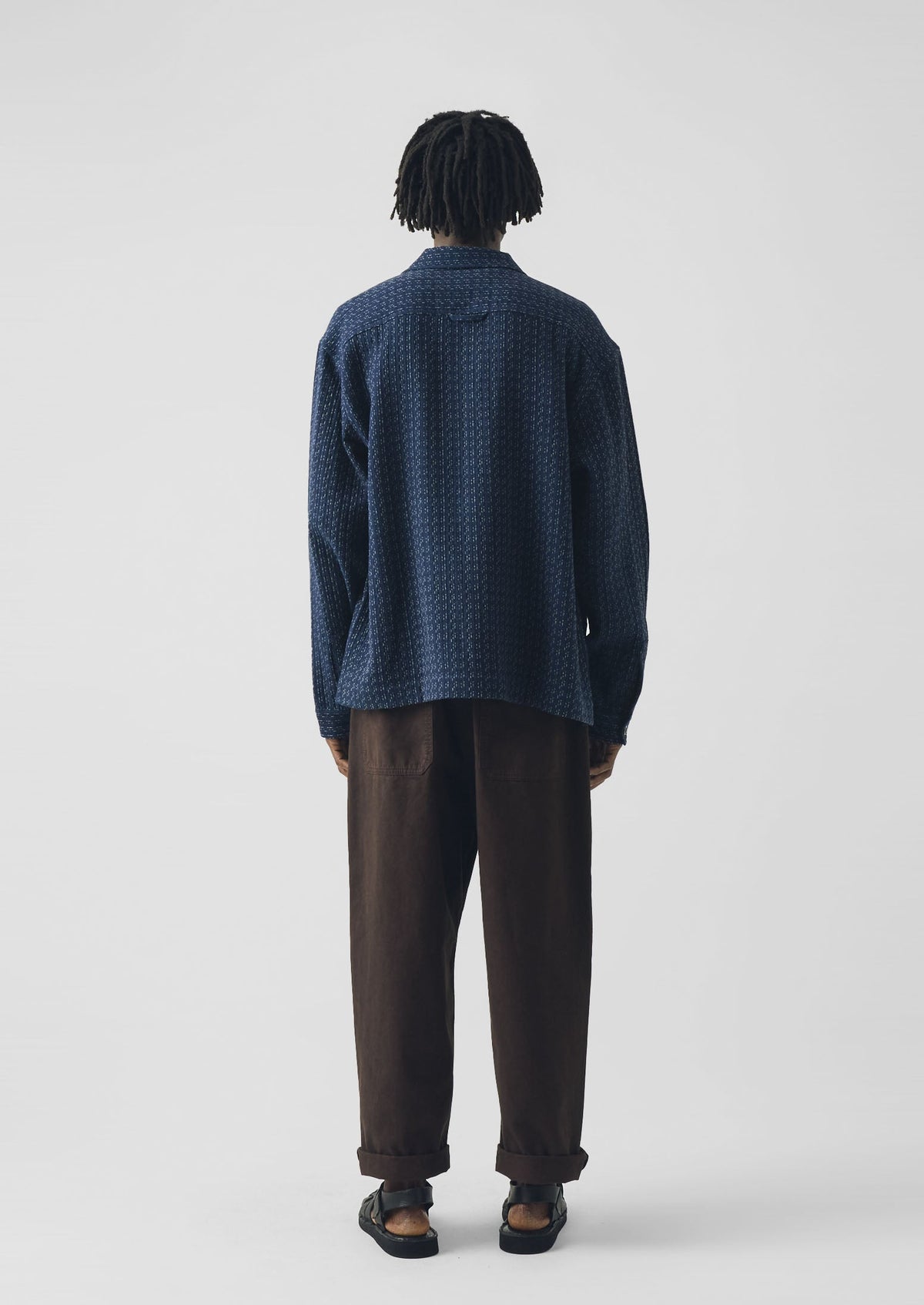 Scatter Stitch Cotton Shirt | Indigo