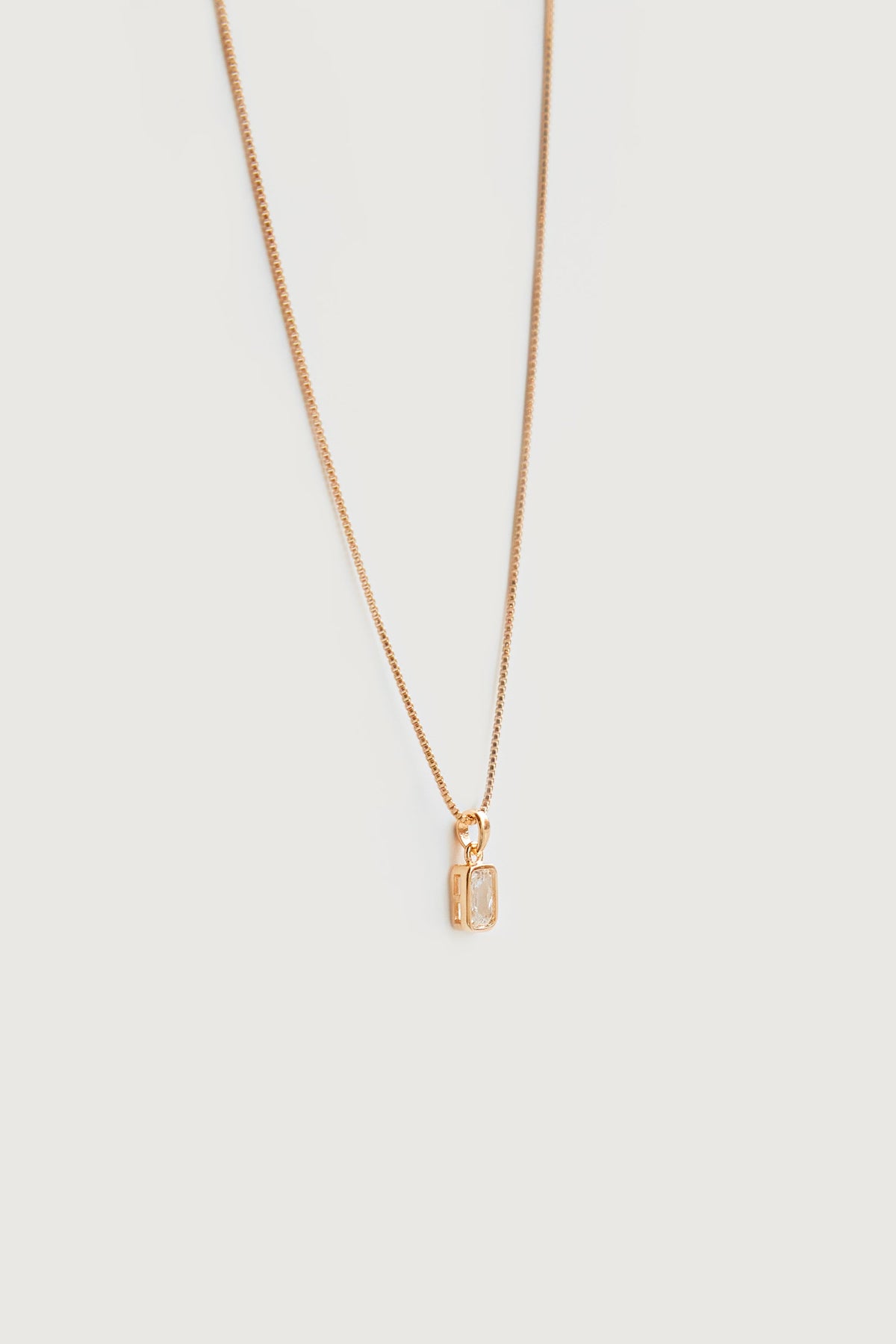 EMERALD CUT ZIRCONIA NECKLACE