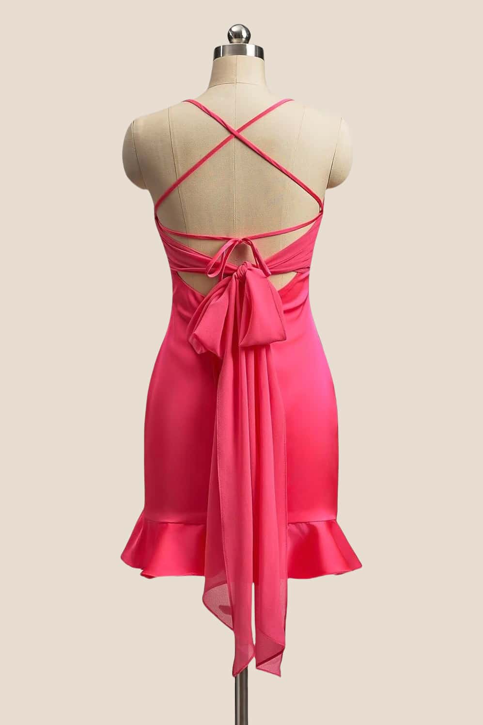 Straps Lavender Ruched Ruffle Fitted Dress