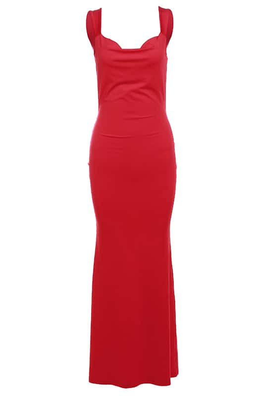 Sexy Red Backless Tight Bow Dress