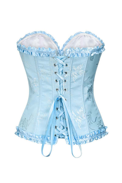 Sweetheart Lilac Lace-Up Floral Corset