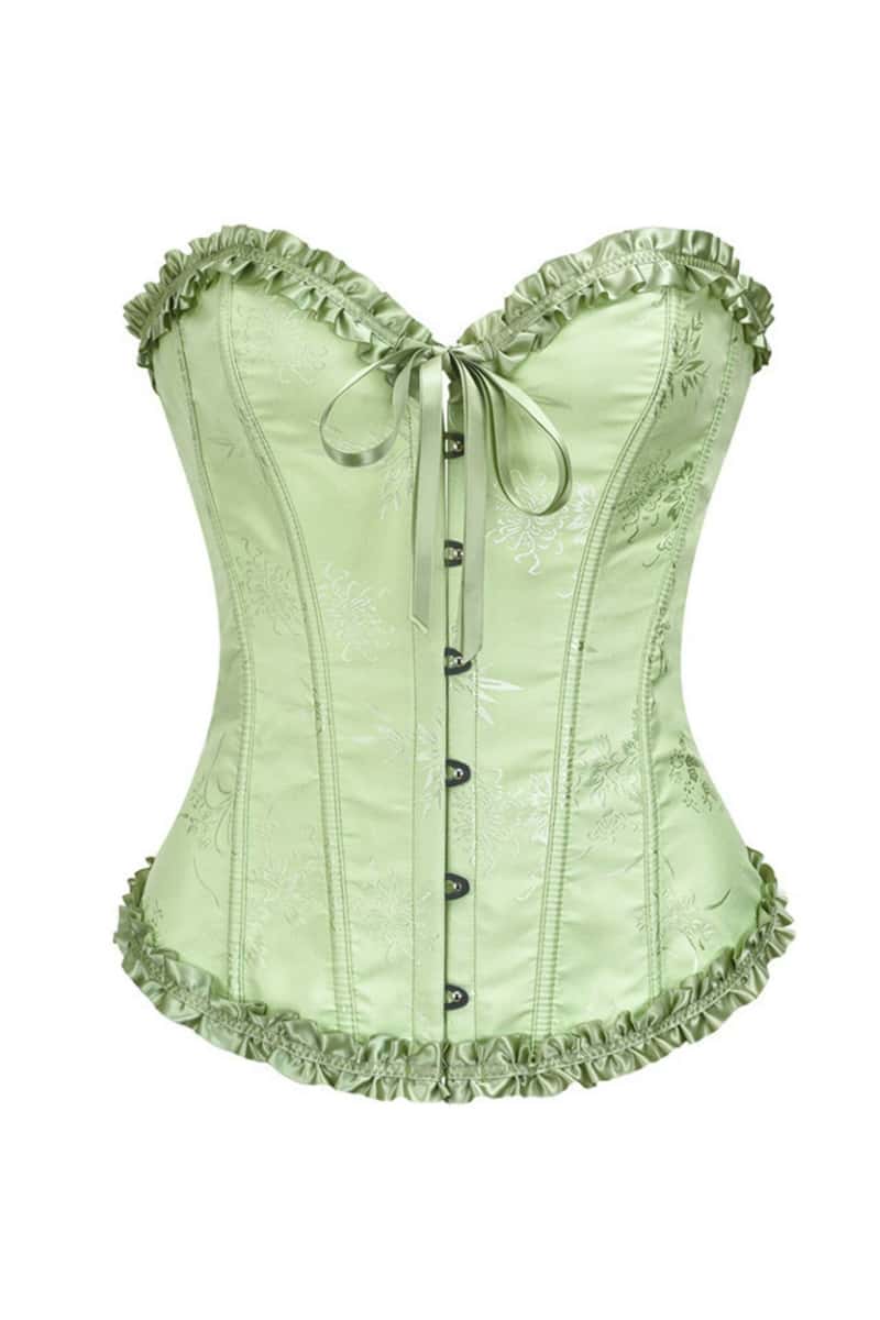 Sweetheart Lilac Lace-Up Floral Corset