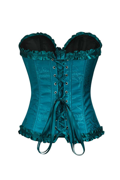 Sweetheart Lilac Lace-Up Floral Corset