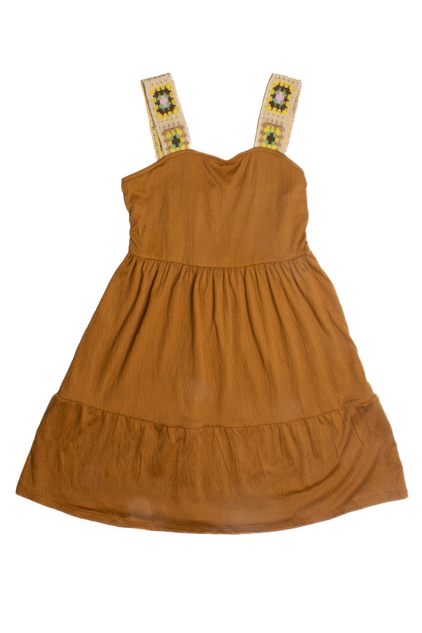 Copper Crochet Strap Dress