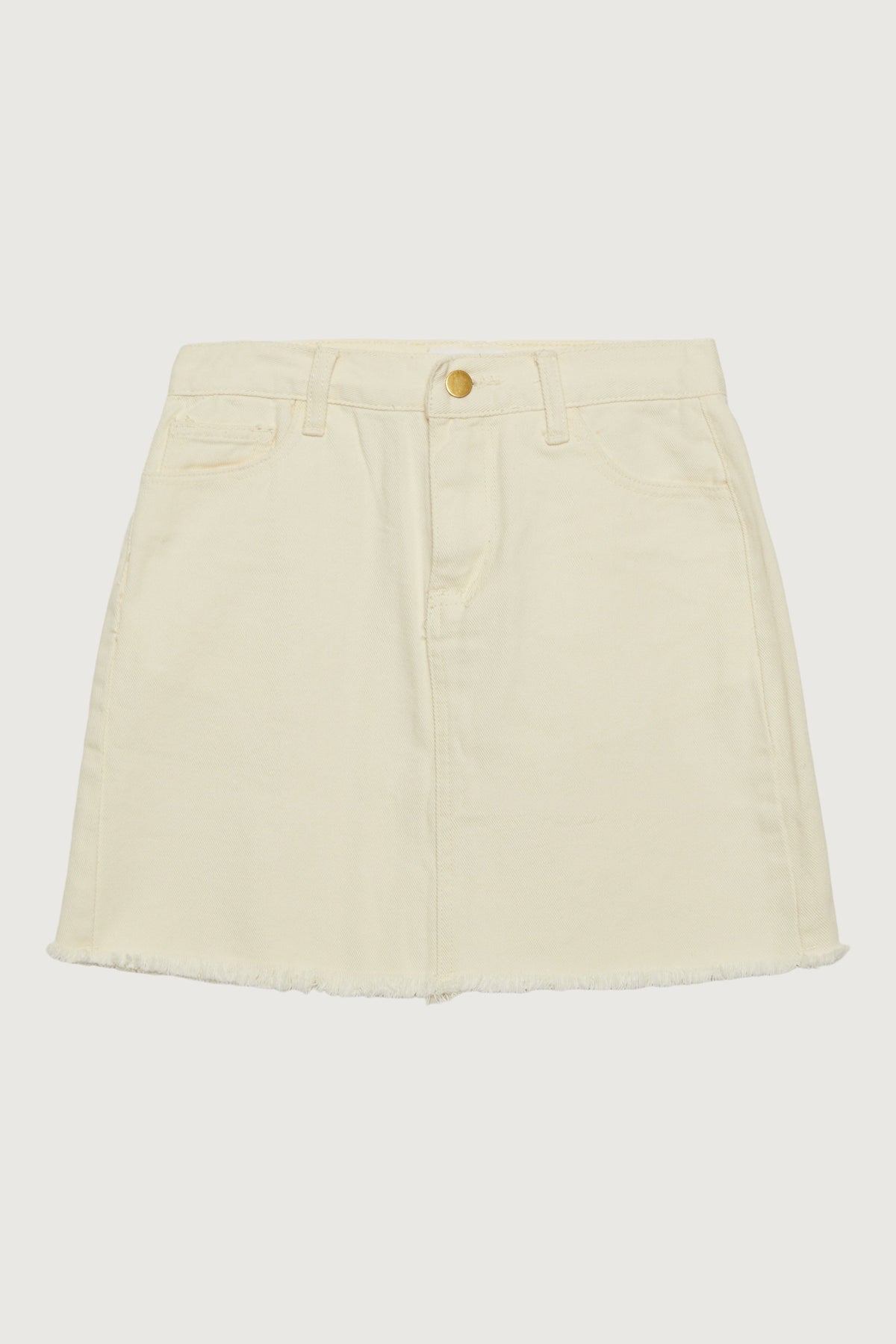 IVORY DENIM MINI SKIRT
