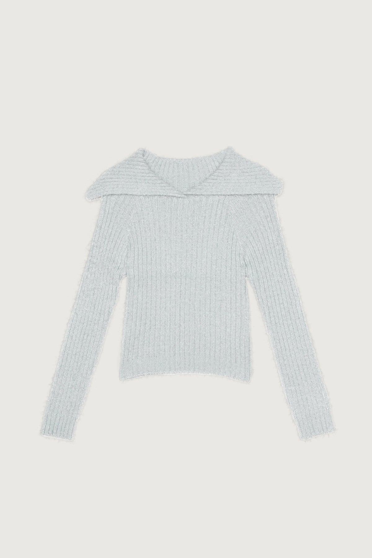 EXTENDED COLLAR KNIT SWEATER