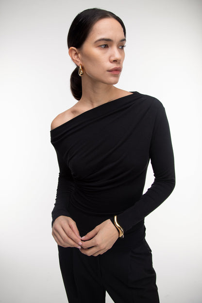 GATHERED OFF SHOULDER TOP