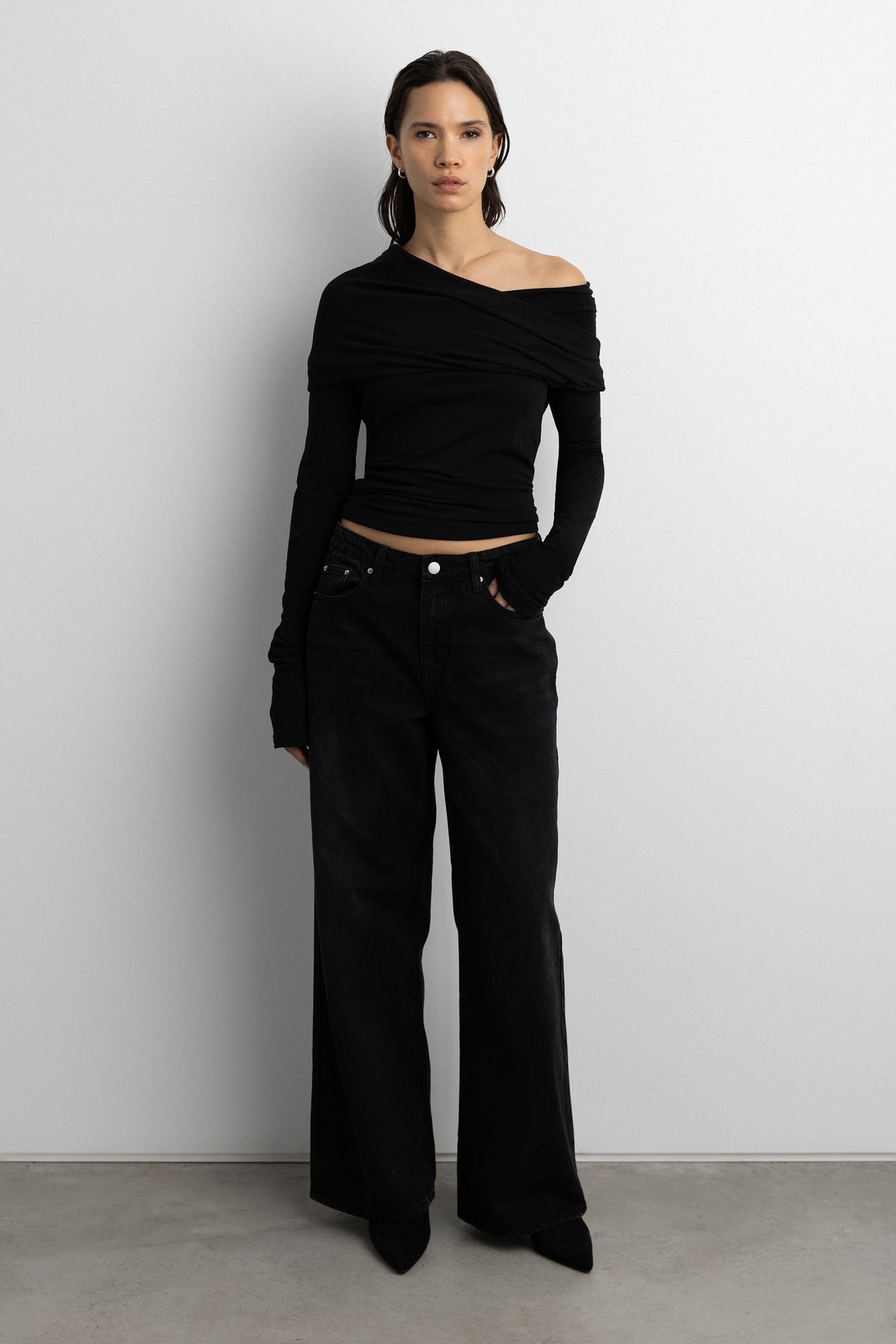DRAPED OFF-SHOULDER TOP