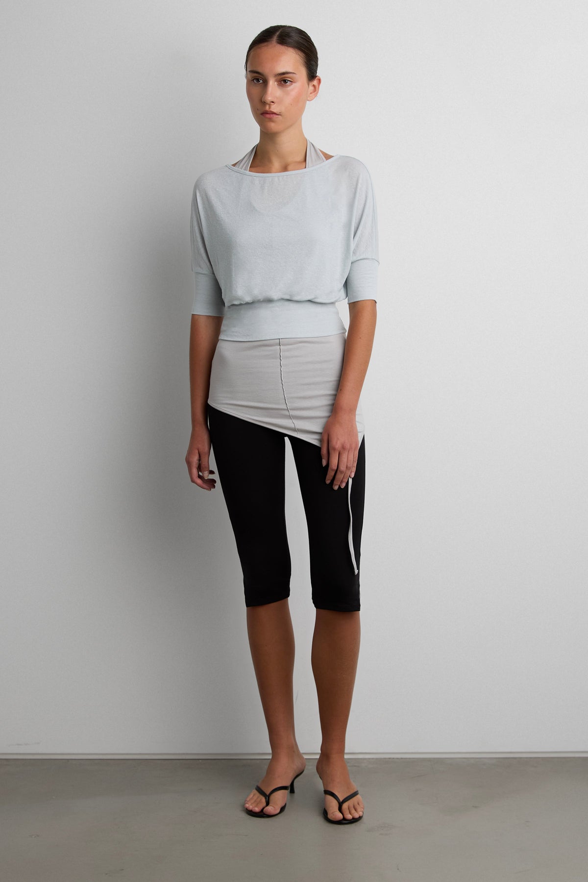 DRAPED OFF-SHOULDER BOAT NECK TOP