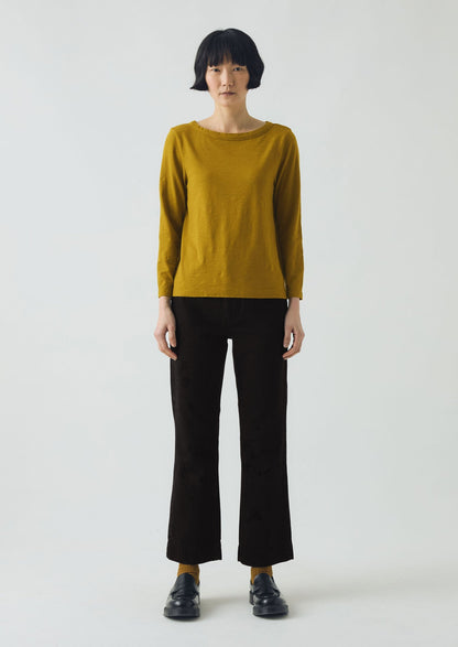 Lia Garment Dyed Boat Neck Tee | Honey